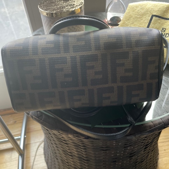 SOLD Fendi Vintage Convertible Boston Bag Coated Canvas Mini Black - Picture 12 of 16